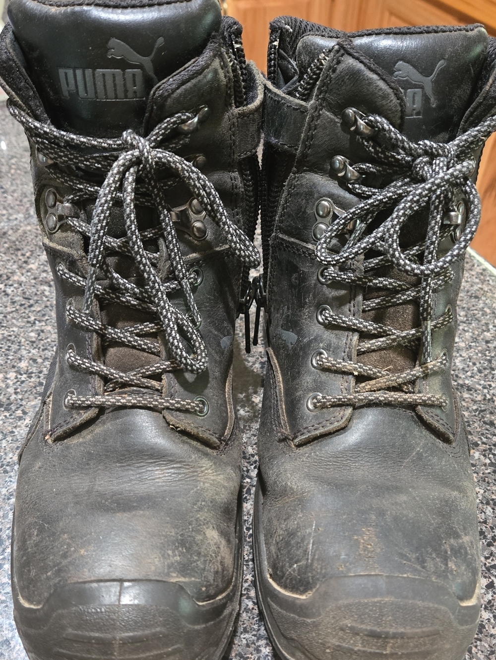 Puma Black Men's Lace-Up Steel Toe Boots